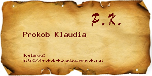 Prokob Klaudia névjegykártya